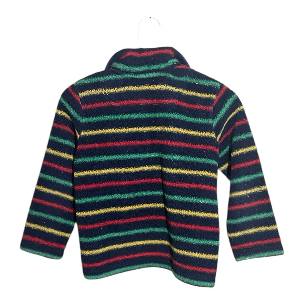 Joules Vintage Striped Sherpa Quarter‎ Zip Jacket Size 7-8 Years Boys Kids